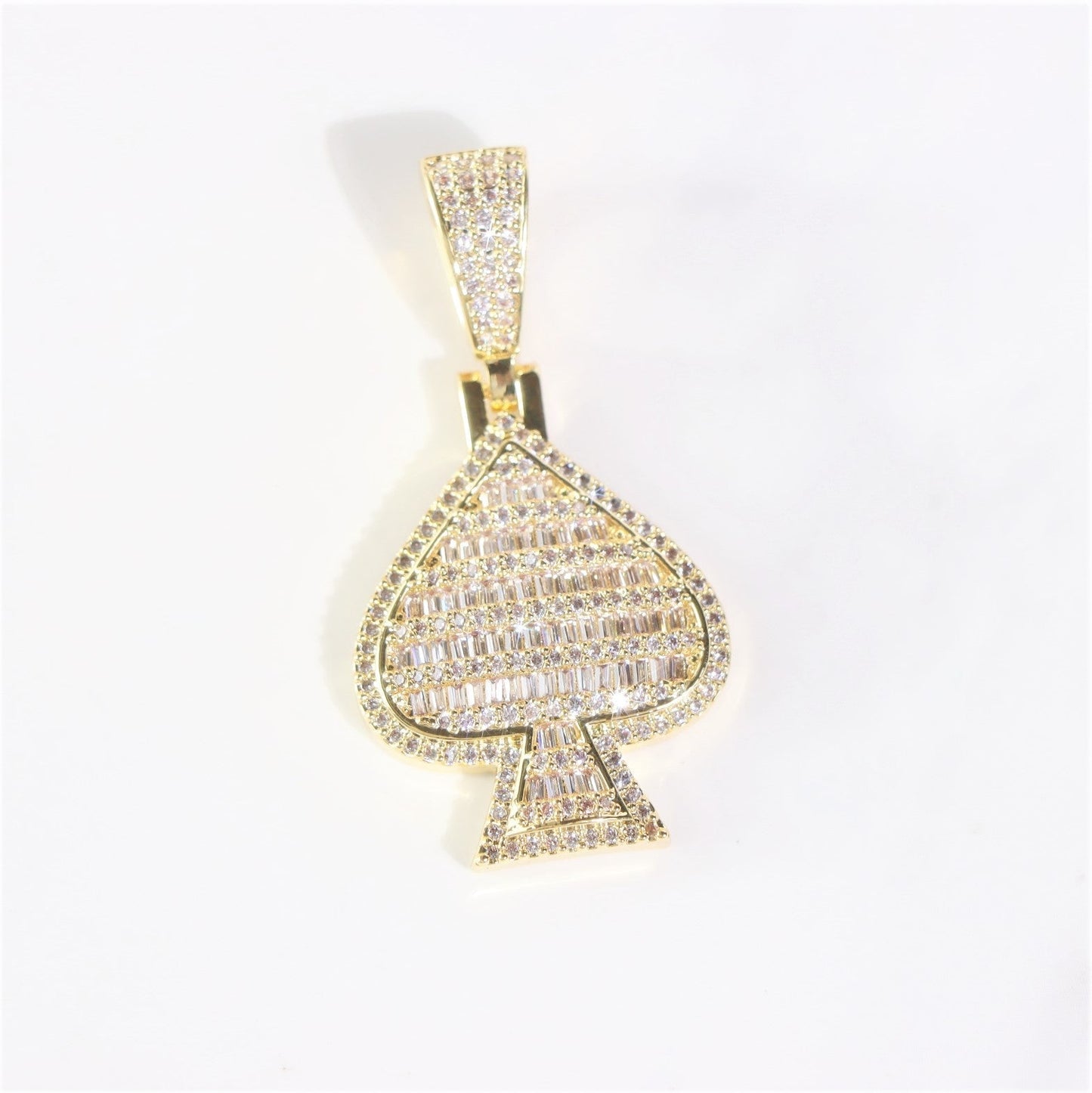 Baguette Moissanite Black Spade Pendant