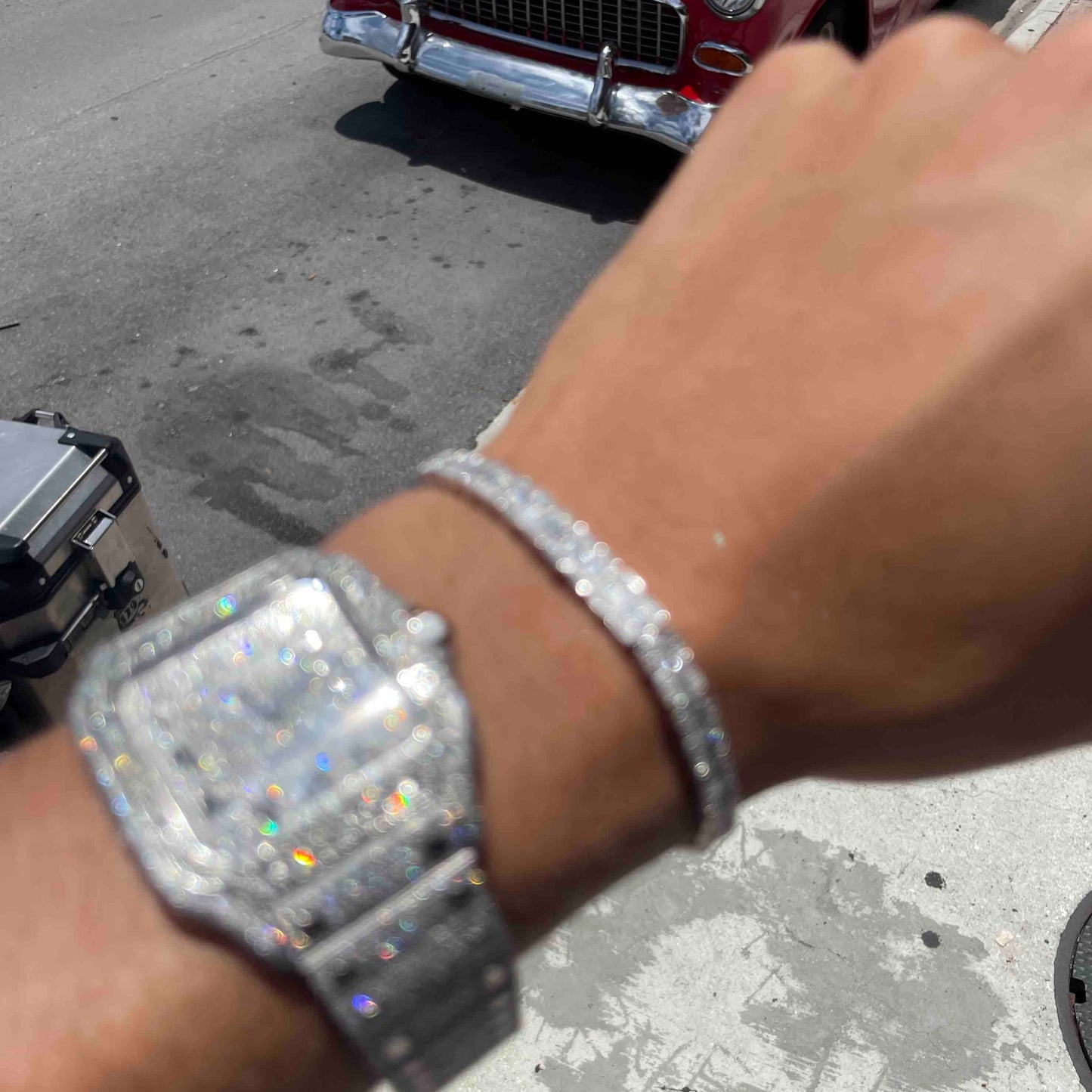 Diamond 14k Baguette Bracelet Iced Out 17 Grams Natural π