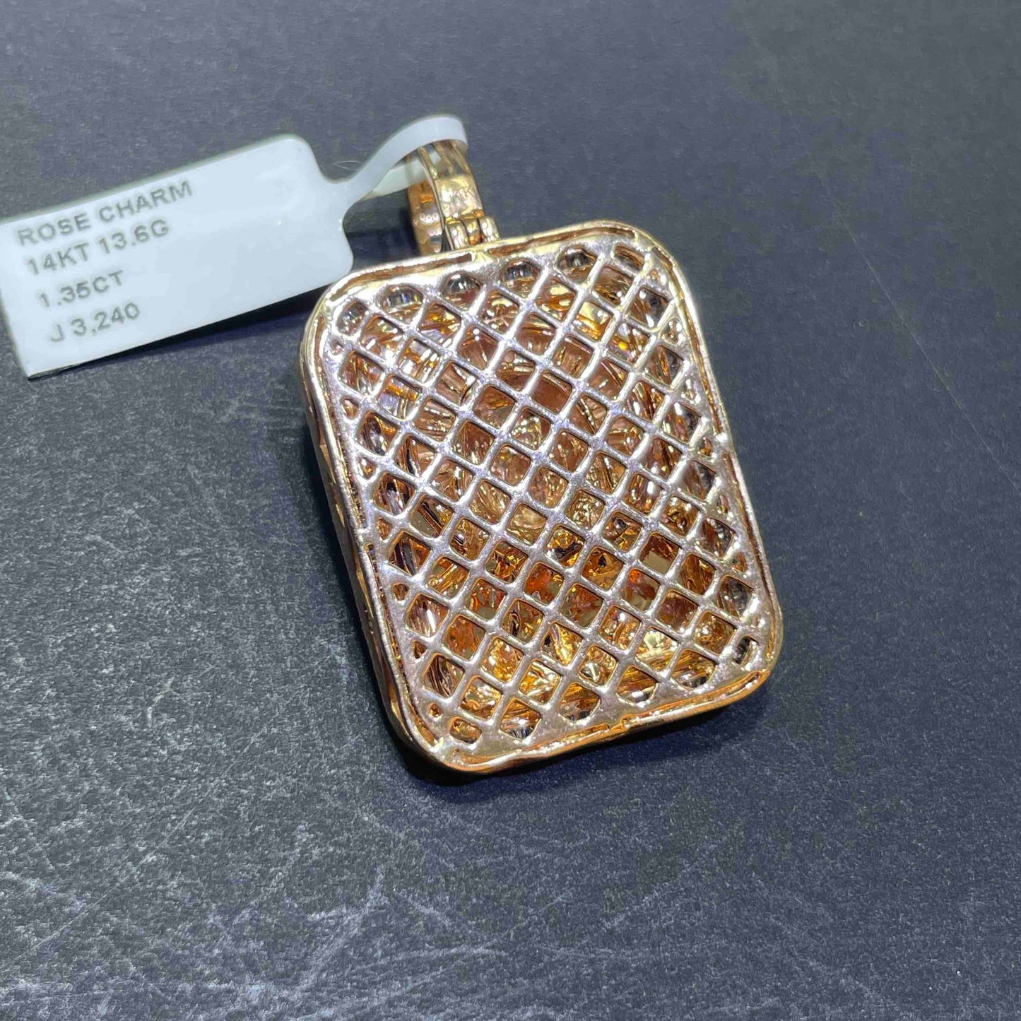 Iced Out Charm Rose Gold 14k Jesus Christ Charm 1.35 CT