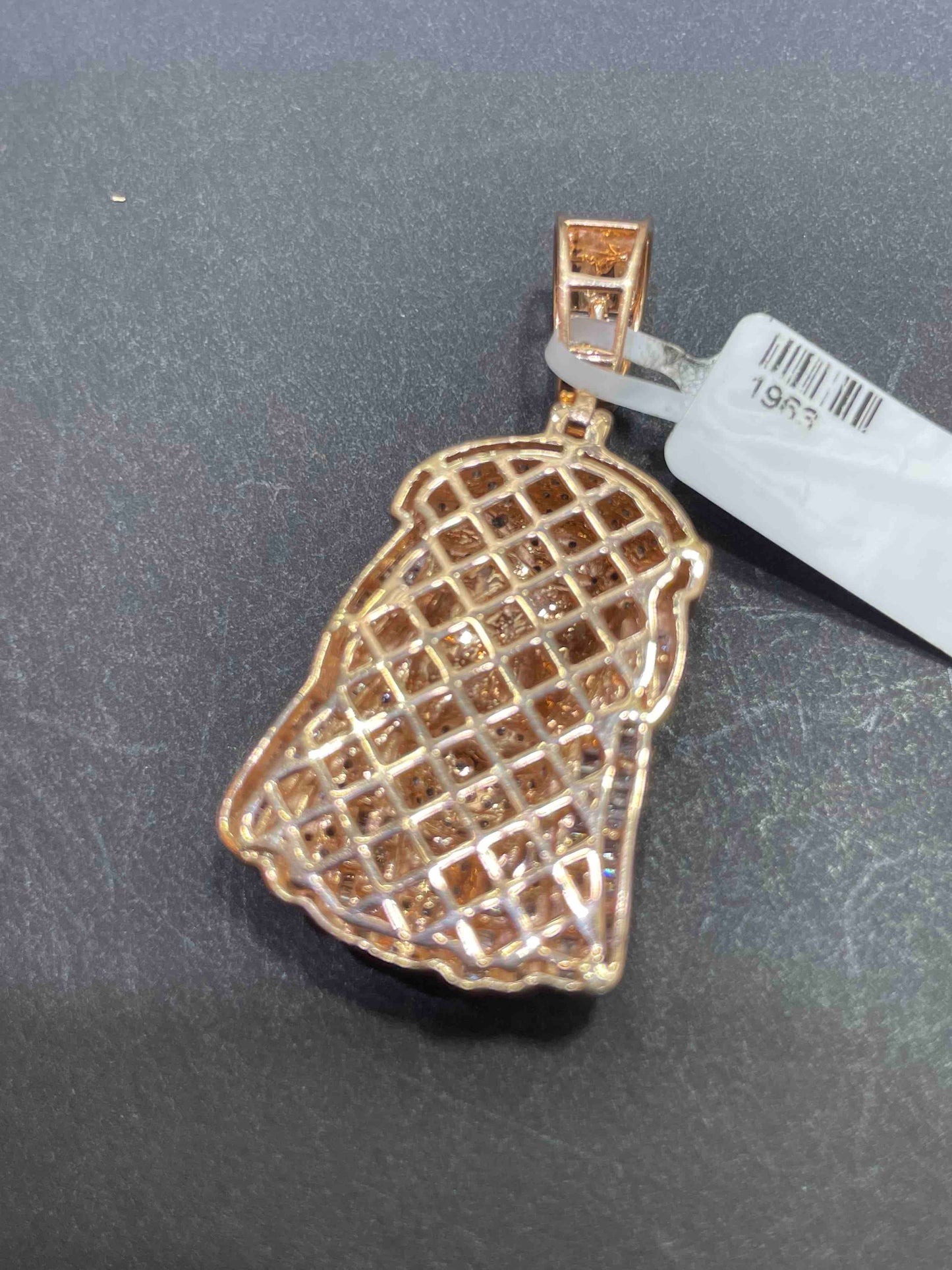 Rose Gold Jesus Charm Iced Out Cross