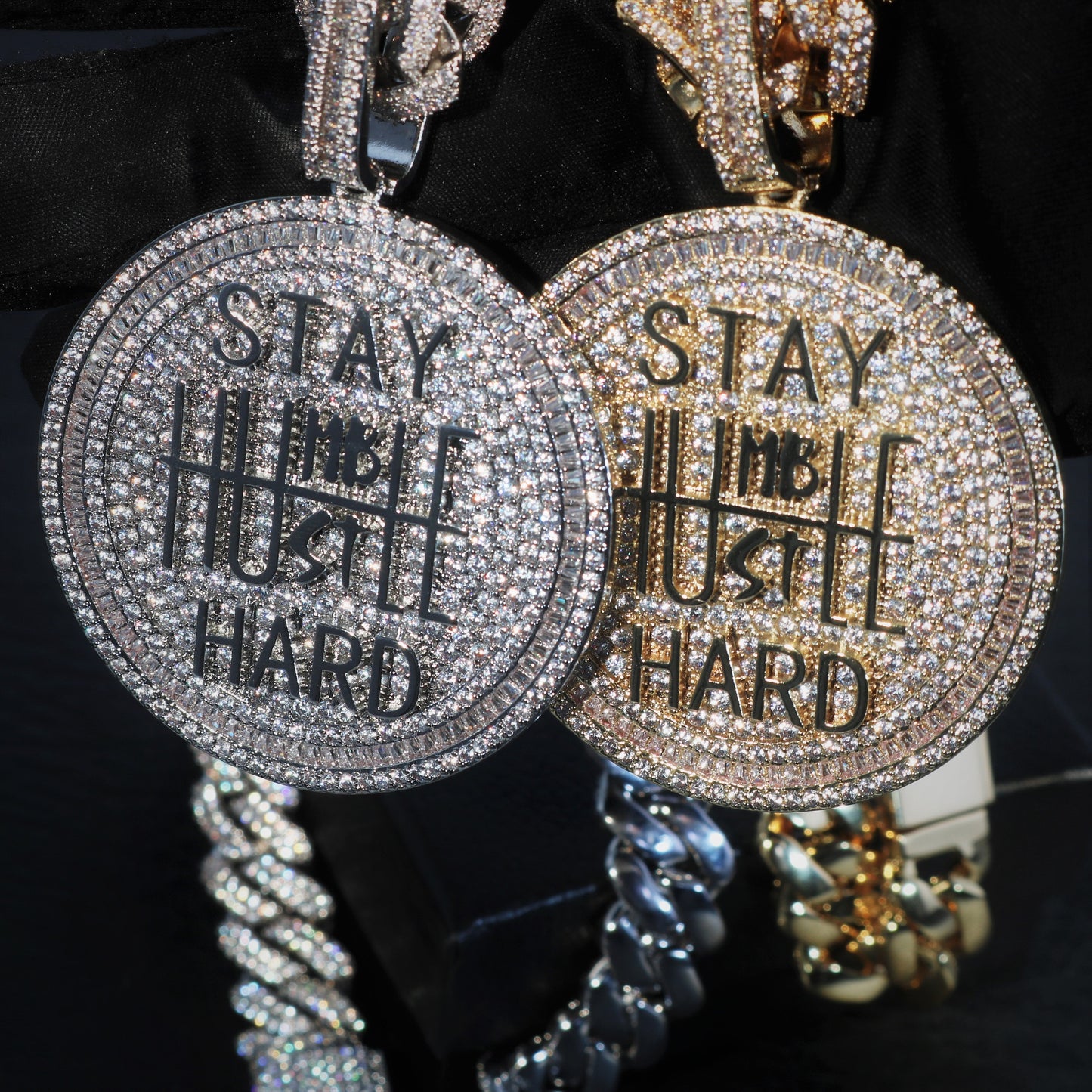Stay Humble Hustle Hard Iced Pendant
