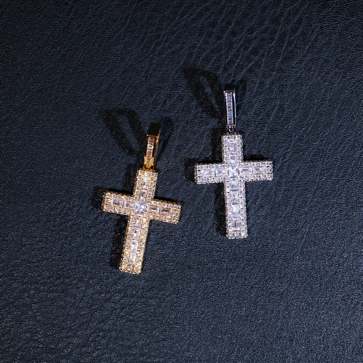 Baguette Cross Pendant Necklace