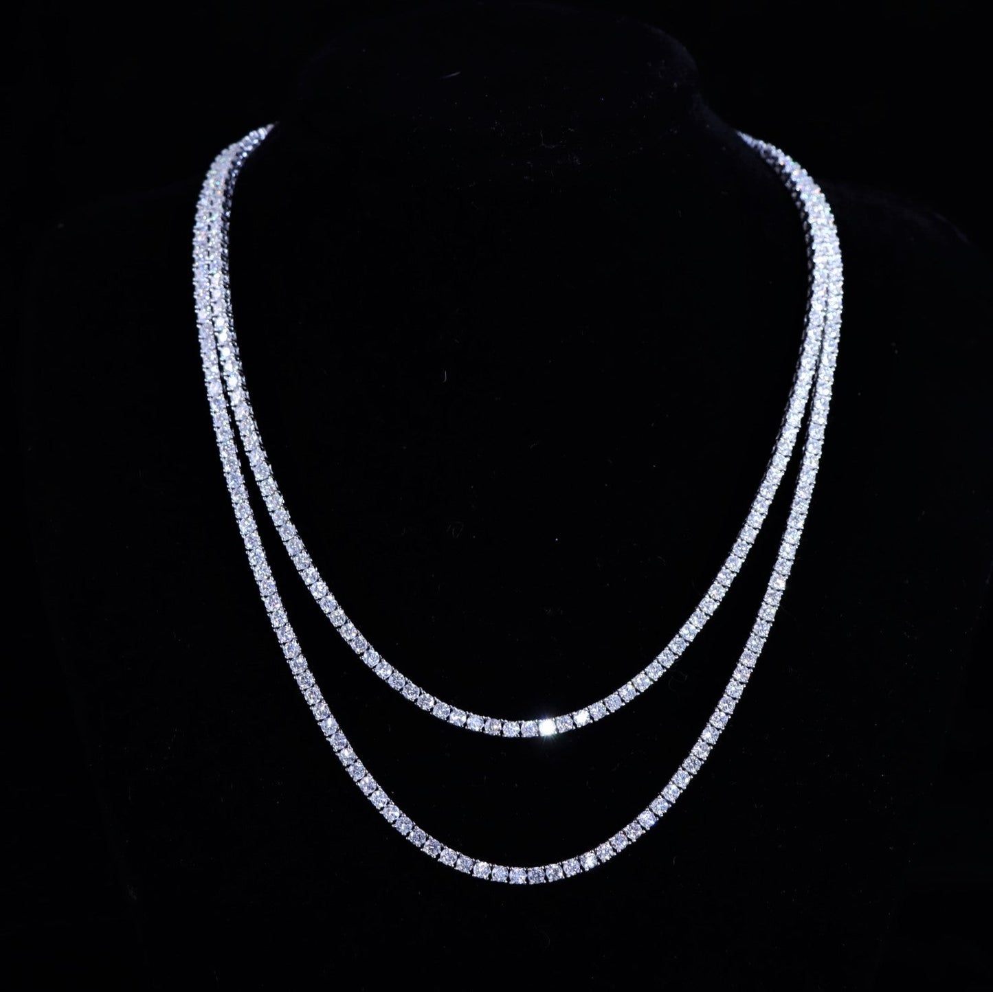 3mm Round Cut Diamond Tennis Chain-Moissanite 50% OFF
