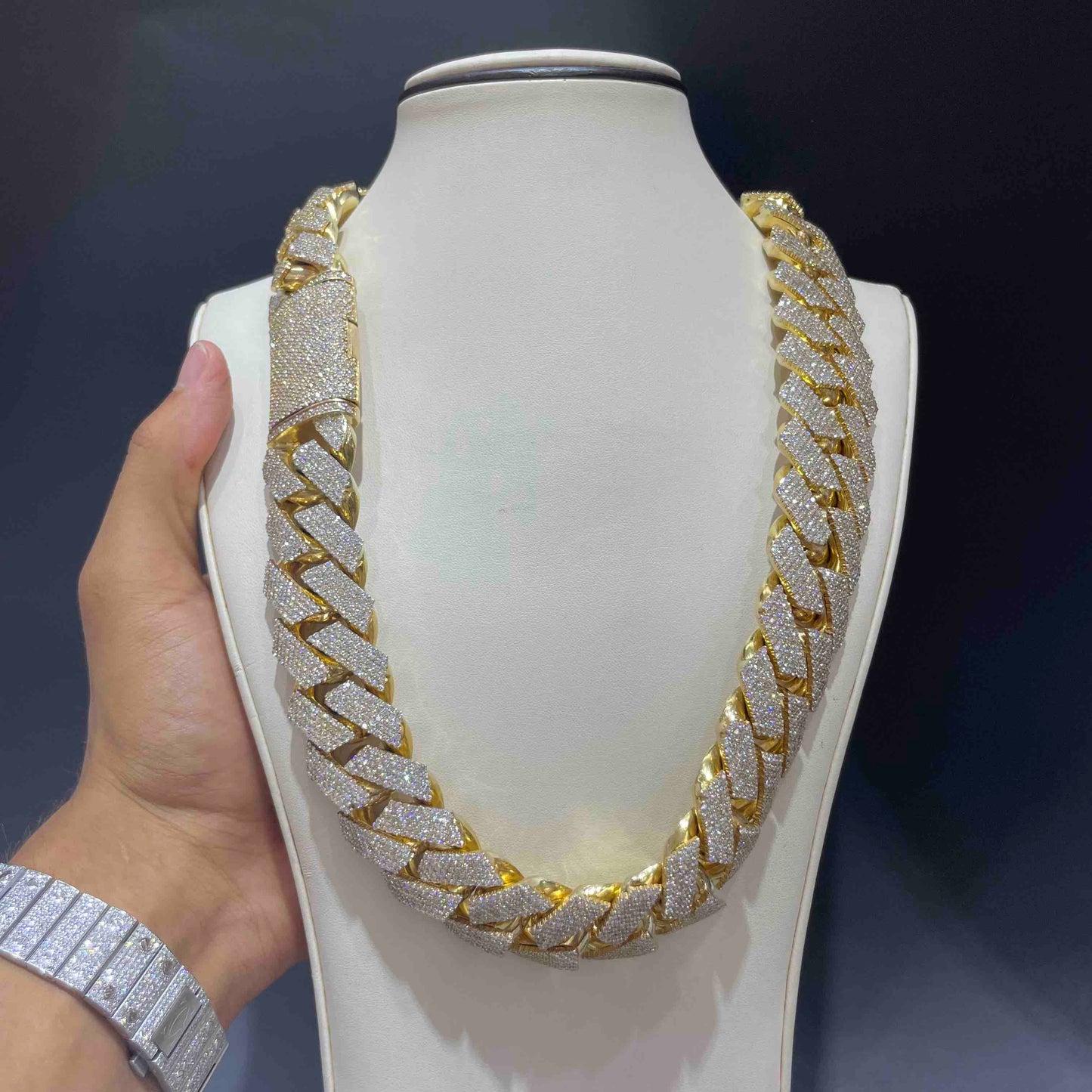 14k BUST DOWN KILO CUBAN LINK CHAIN | 1200 Grams 90 ct