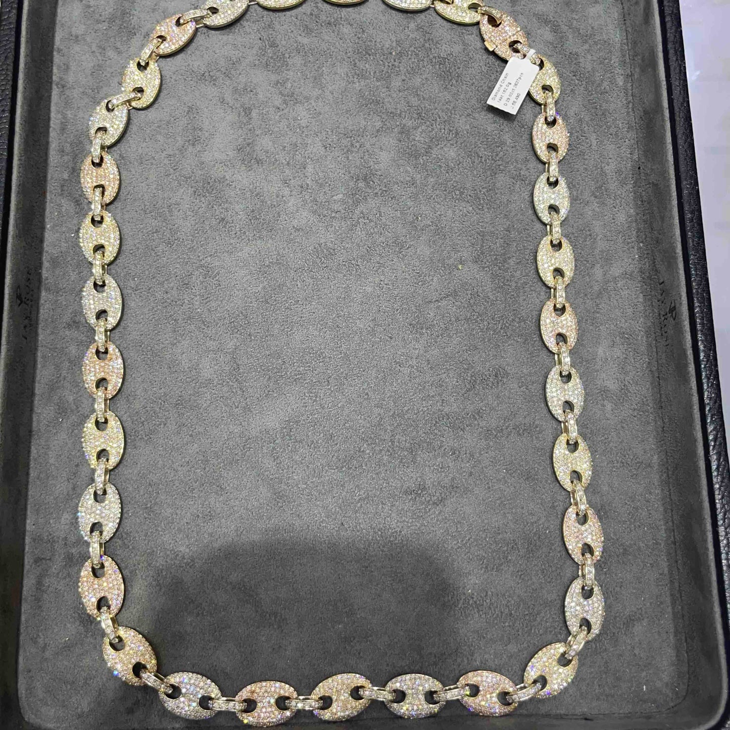 14k Tri-Color Gucci Link Chain Iced Bust Down | 29 cts | 153 G