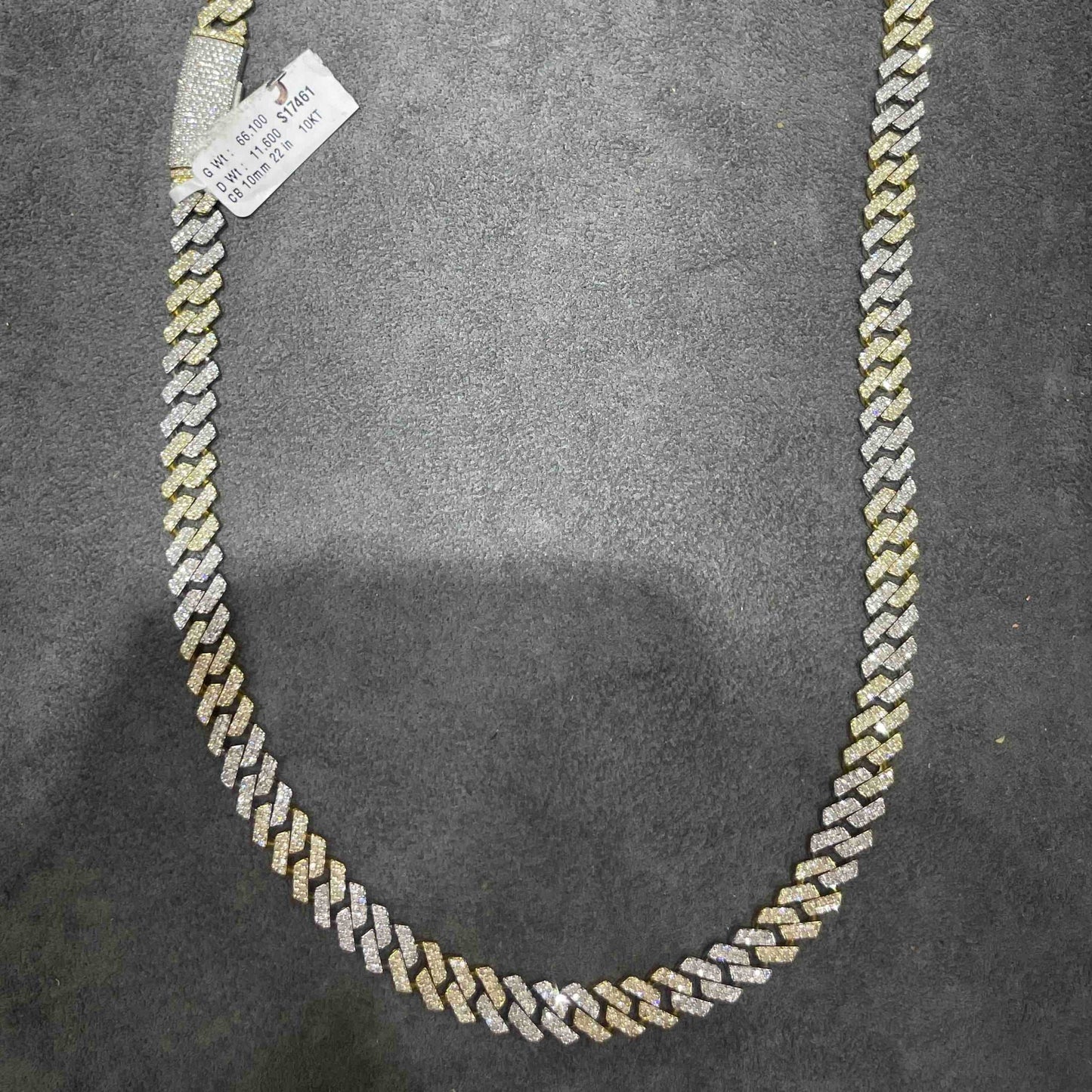 10k Two Tone 10MM Miami Cuban Link Chain Brand New
