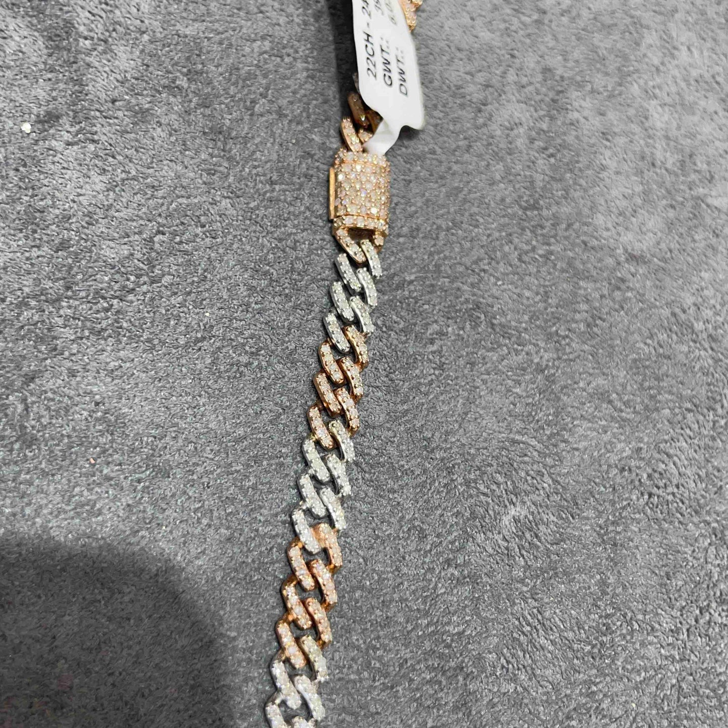 10k Rose Two Tone 5MM Miami Cuban Link Chain Iced Out