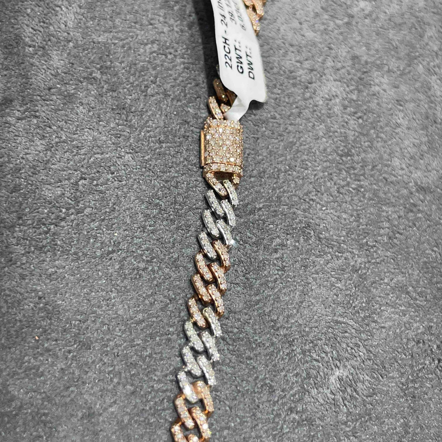 10k Rose Two Tone 5MM Miami Cuban Link Chain Iced Out