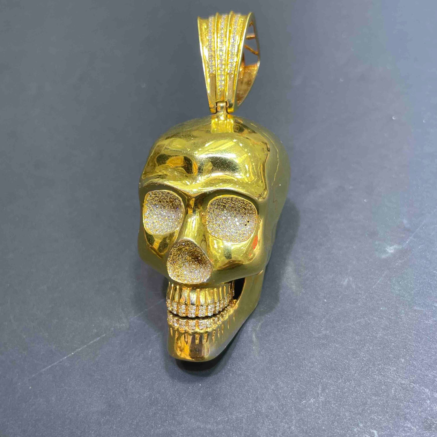 Gold Skull Pendant Iced Out