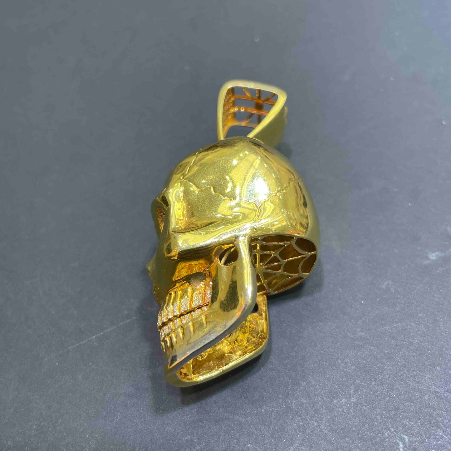 Gold Skull Pendant Iced Out