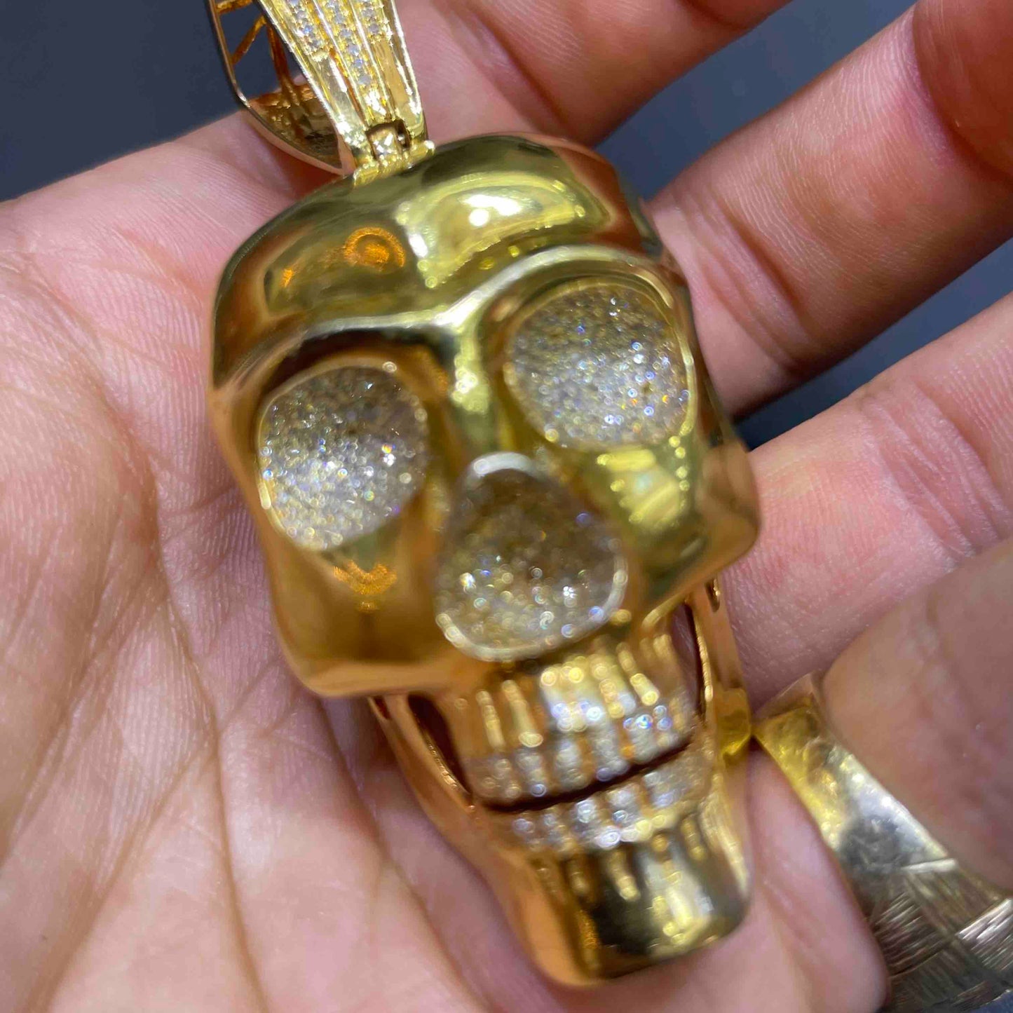 Gold Skull Pendant Iced Out