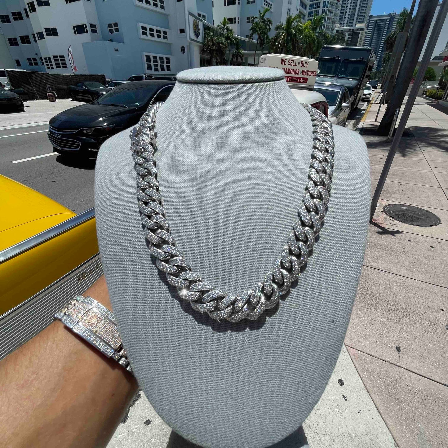 14K ICED OUT CUBAN LINK VVS1 22INCH 241 Grams