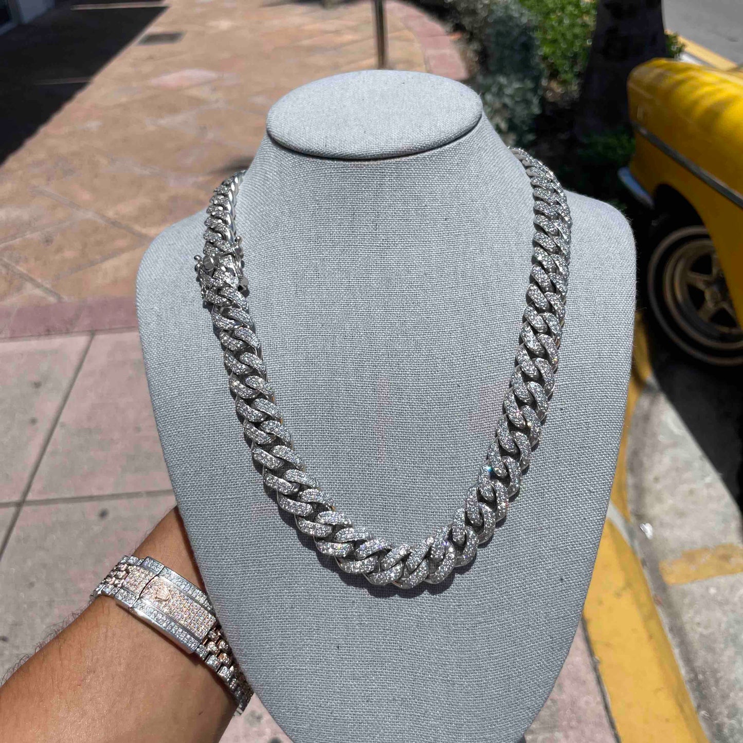 14K ICED OUT CUBAN LINK VVS1 22INCH 241 Grams