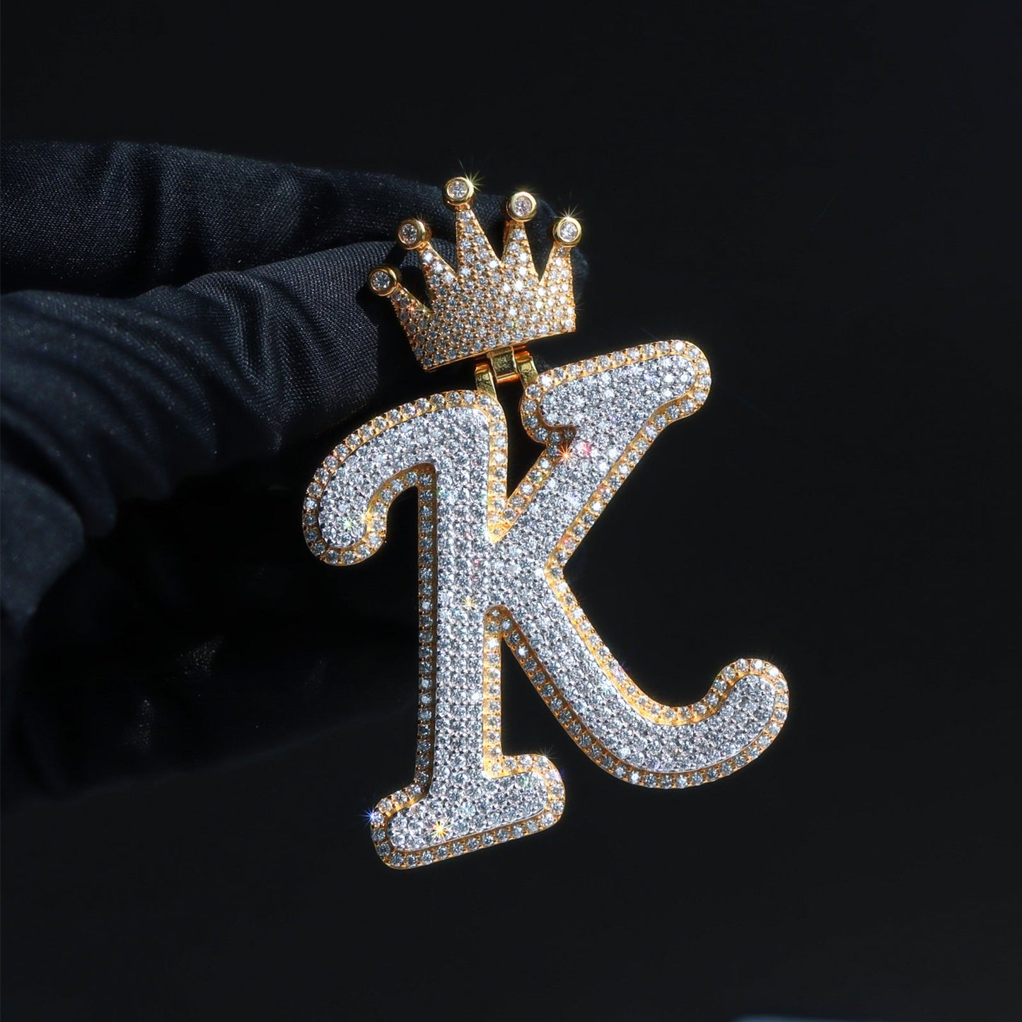 Crown Bail Initial Pendant Necklace