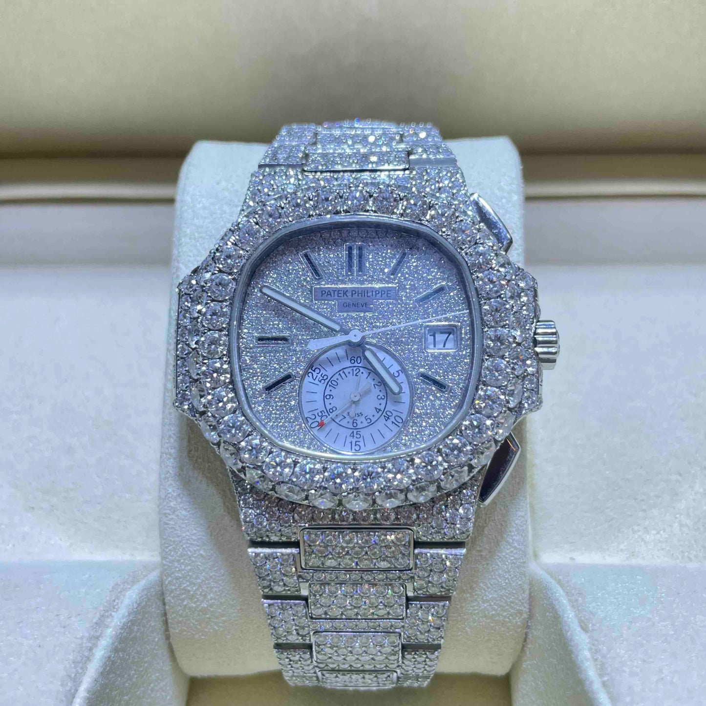 VVS Patek Philippe Nautilus 5980 Stainless Steel Bust Down Watch | 35+ cts