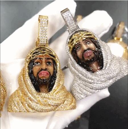 3D Iced Enamel Jesus Pendant