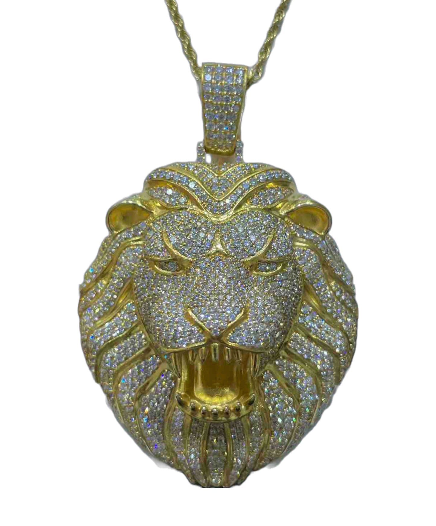 VVS 14k "FLOODED" ICED OUT TIGER PENDANT