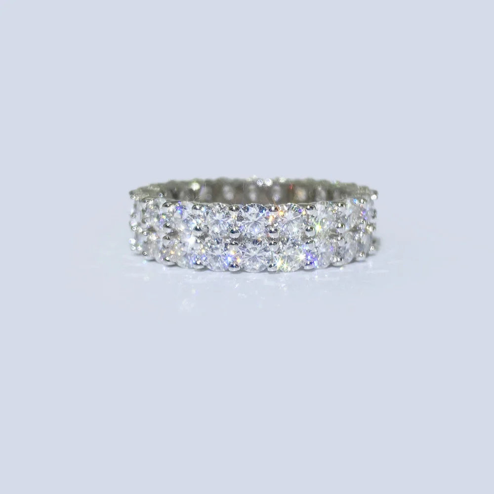 Women's 2-Row VVS Moissanite Ring