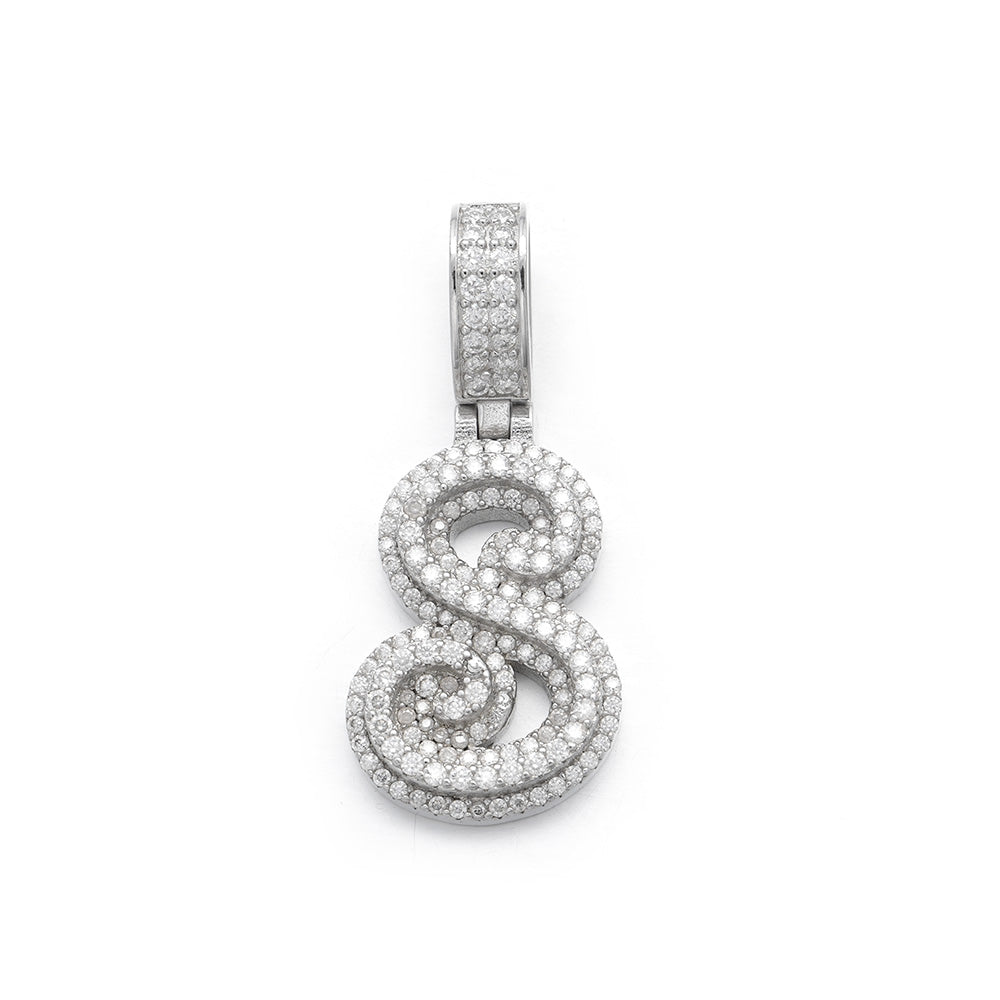Diamond Script Initial Pendant