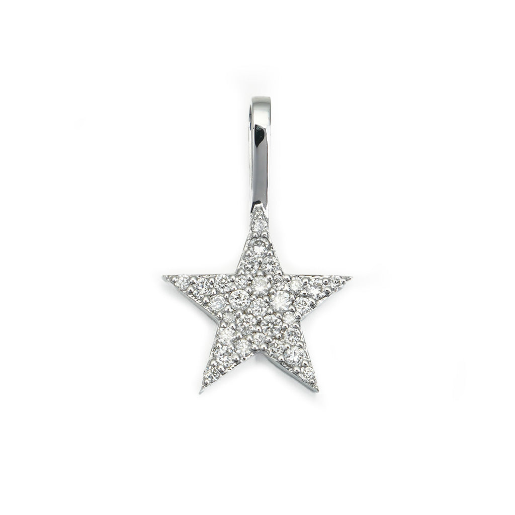Diamond Star Pendant in 14K Solid Gold