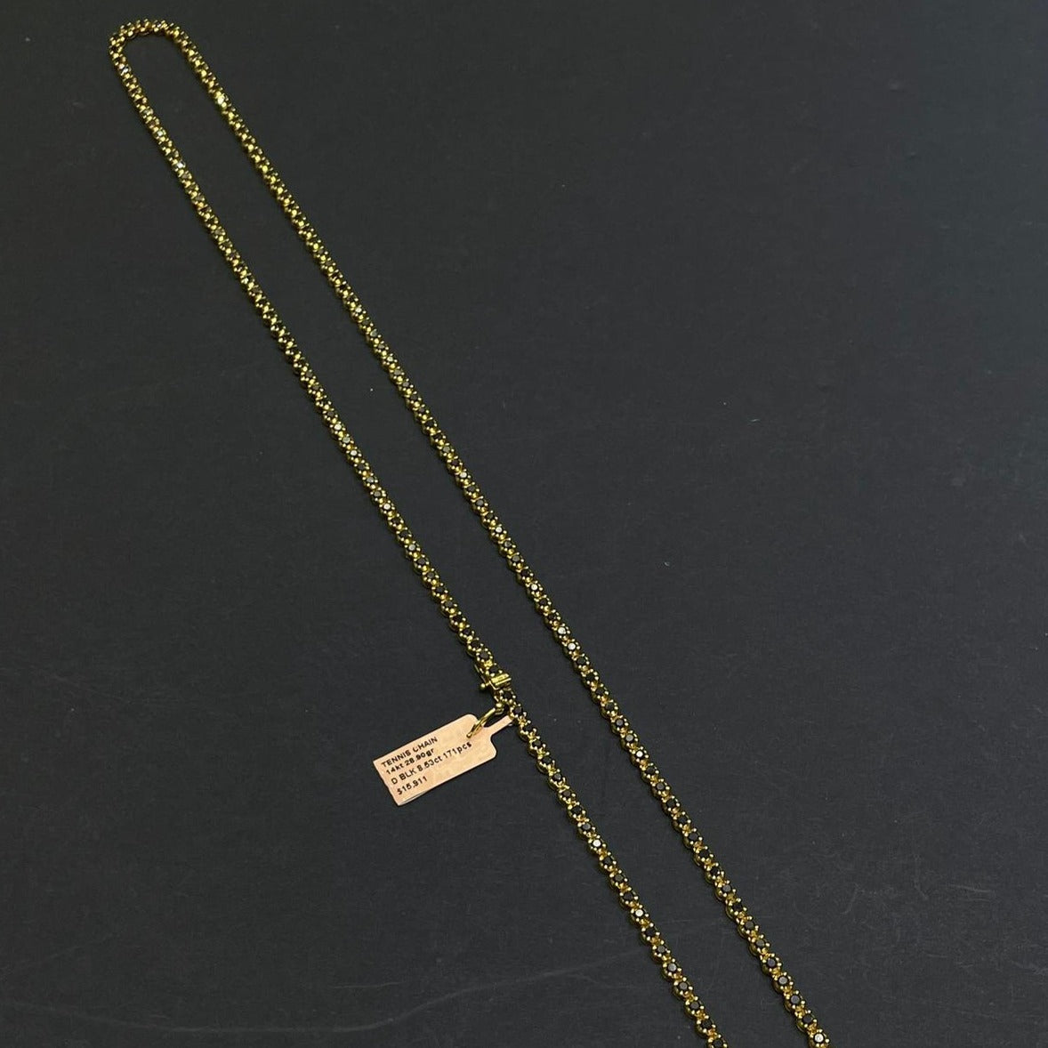 14k Black Diamond Tennis Chain 3.5-4.5MM