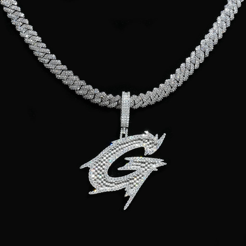 Baguette Trendy Initial Pendant