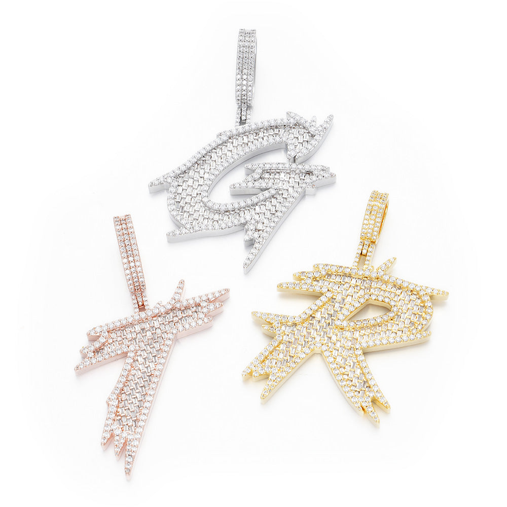 Baguette Trendy Initial Pendant