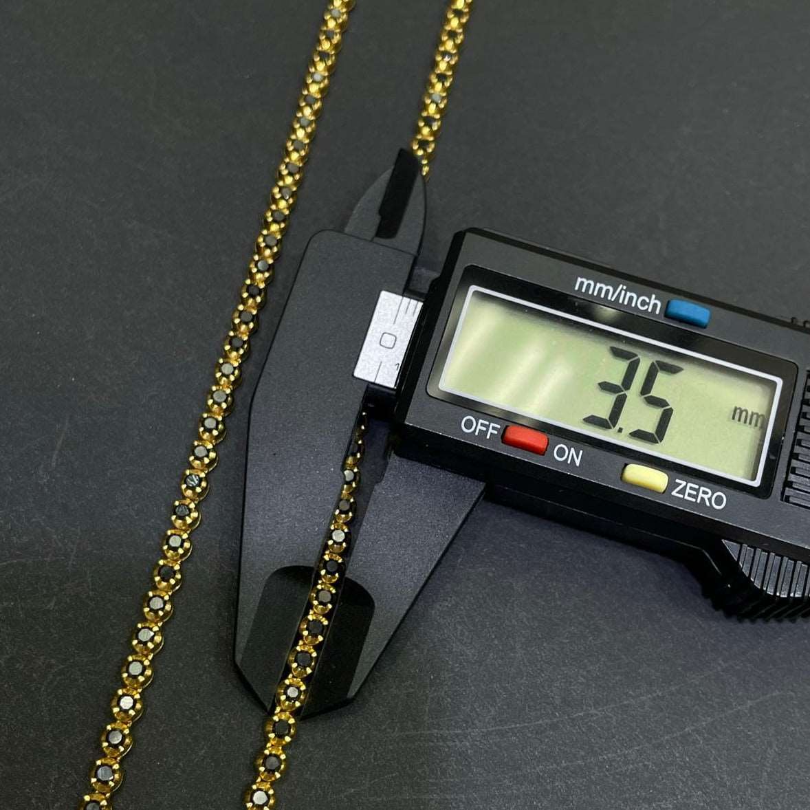 14k Black Diamond Tennis Chain 3.5-4.5MM