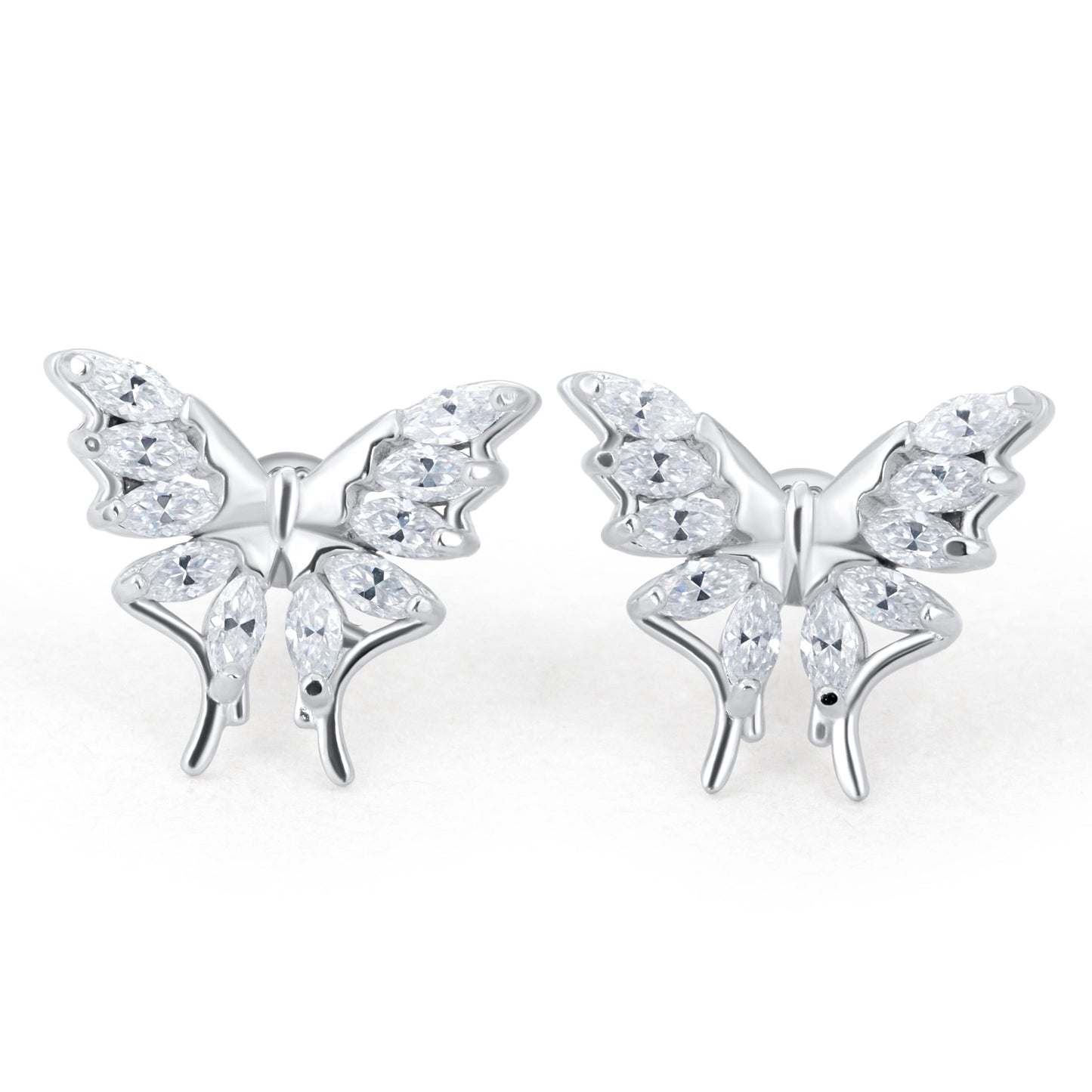 Marquise Cut Butterfly Diamond Stud Earrings