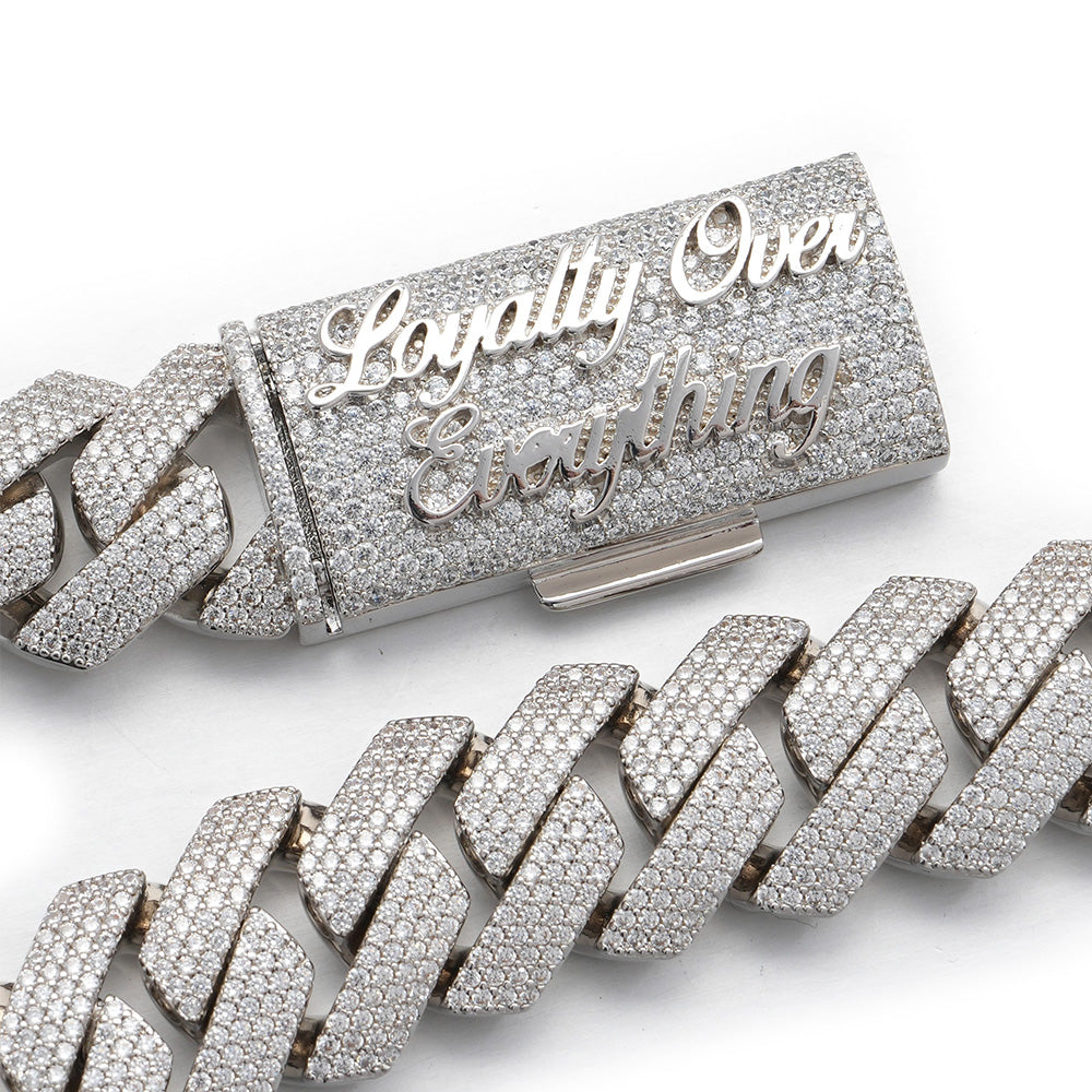 Custom Round Cut Prong Cuban Link Chain