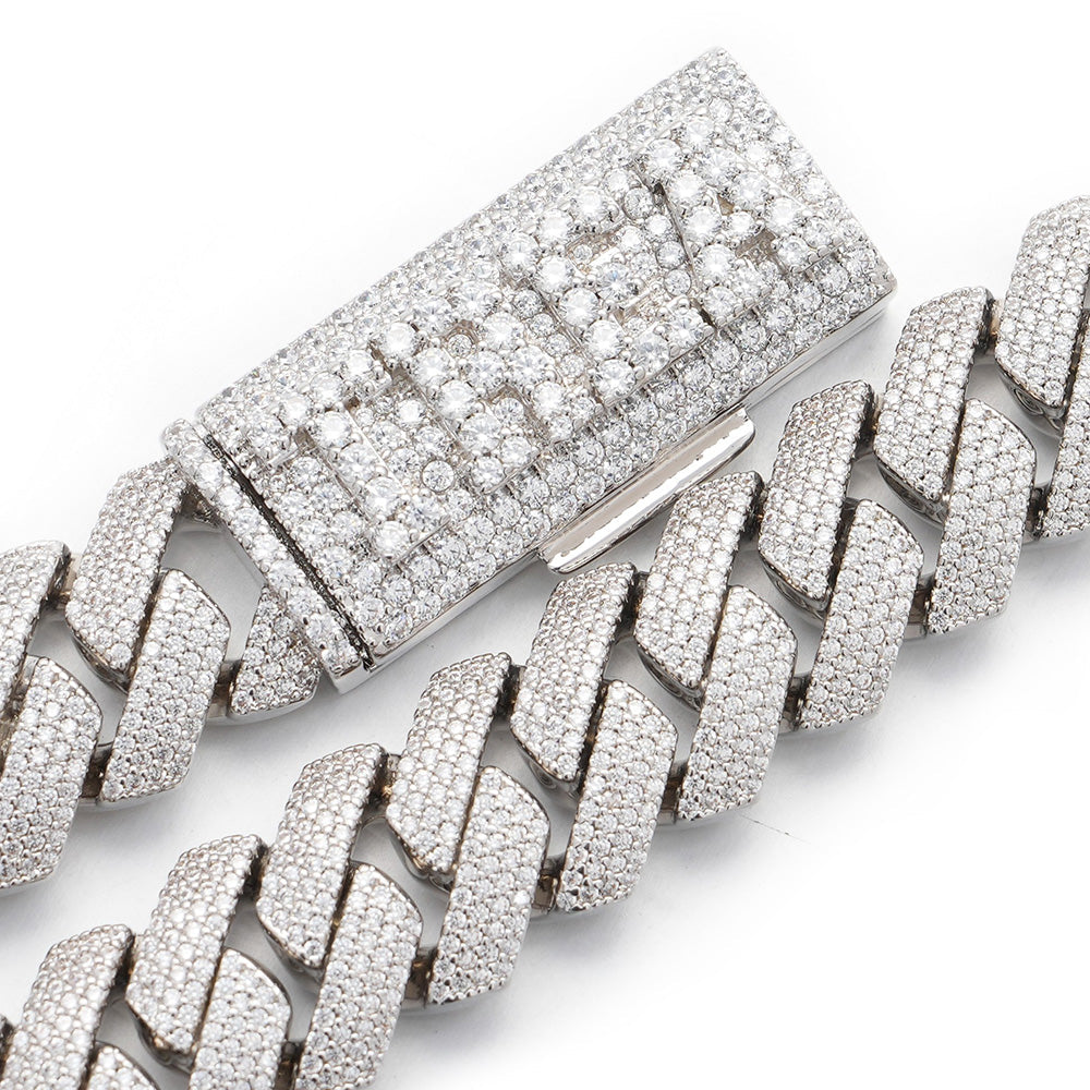 Custom Round Cut Prong Cuban Link Chain