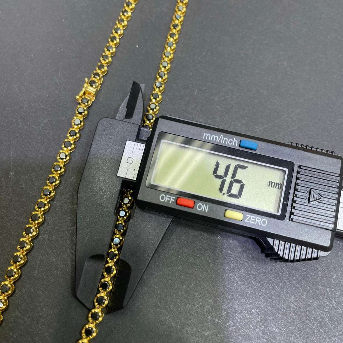 14k Black Diamond Tennis Chain 3.5-4.5MM