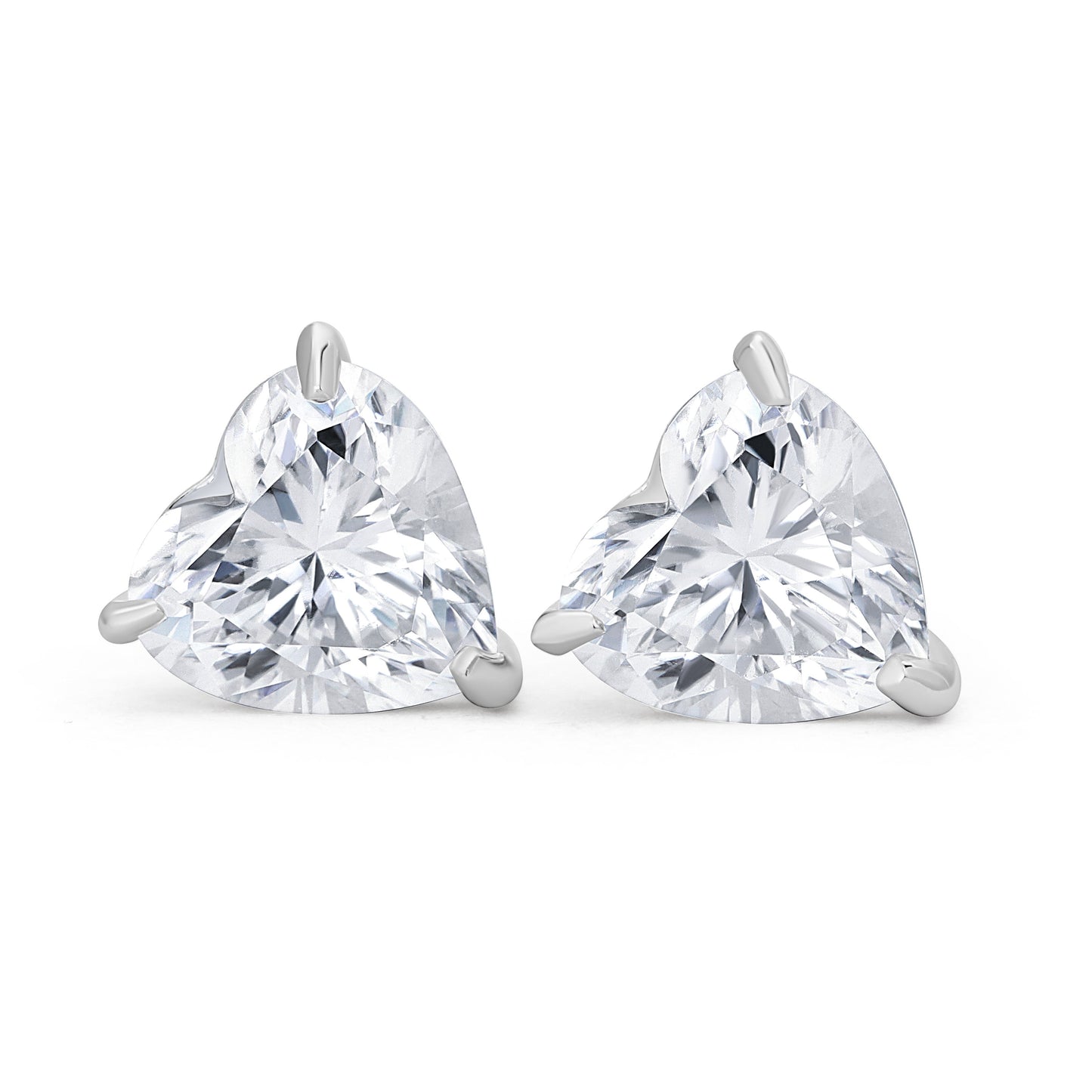 Heart Shape Moissanite Stud Earrings