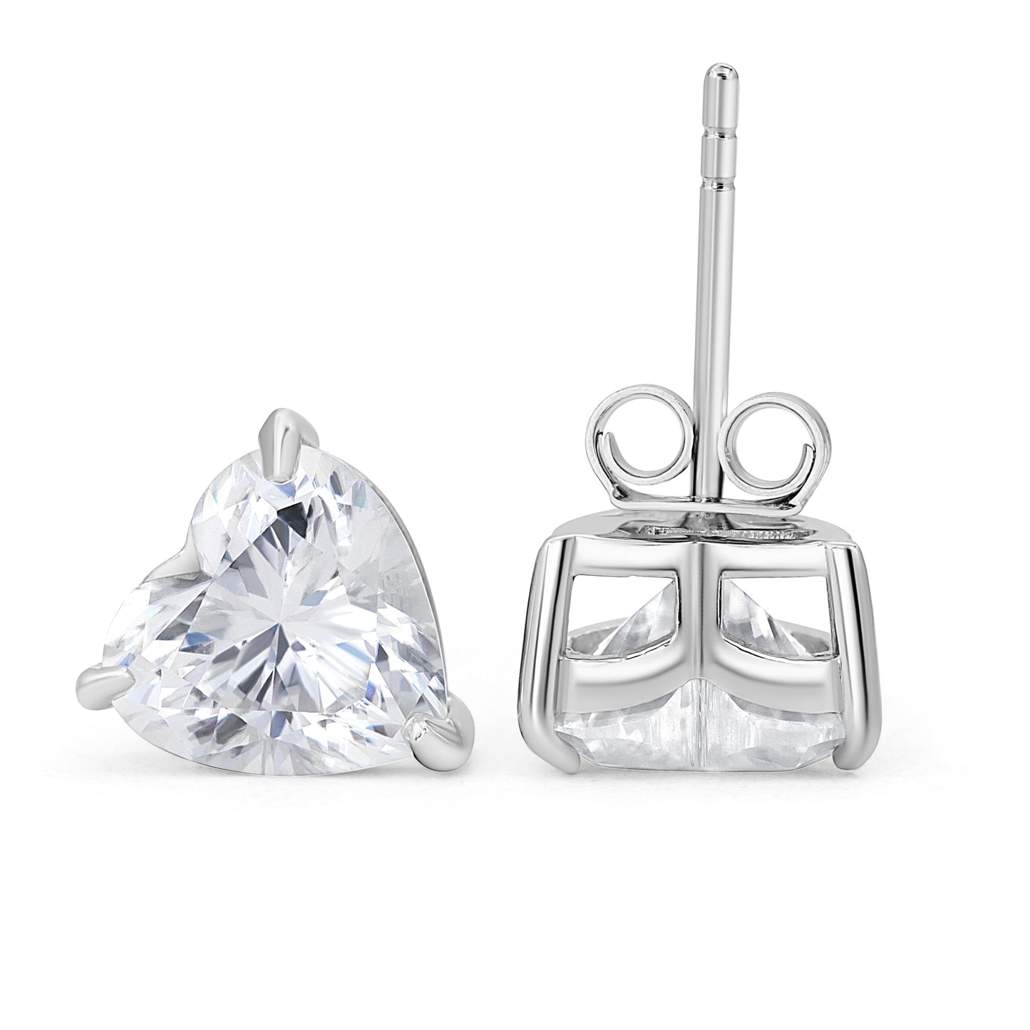 Heart Shape Moissanite Stud Earrings