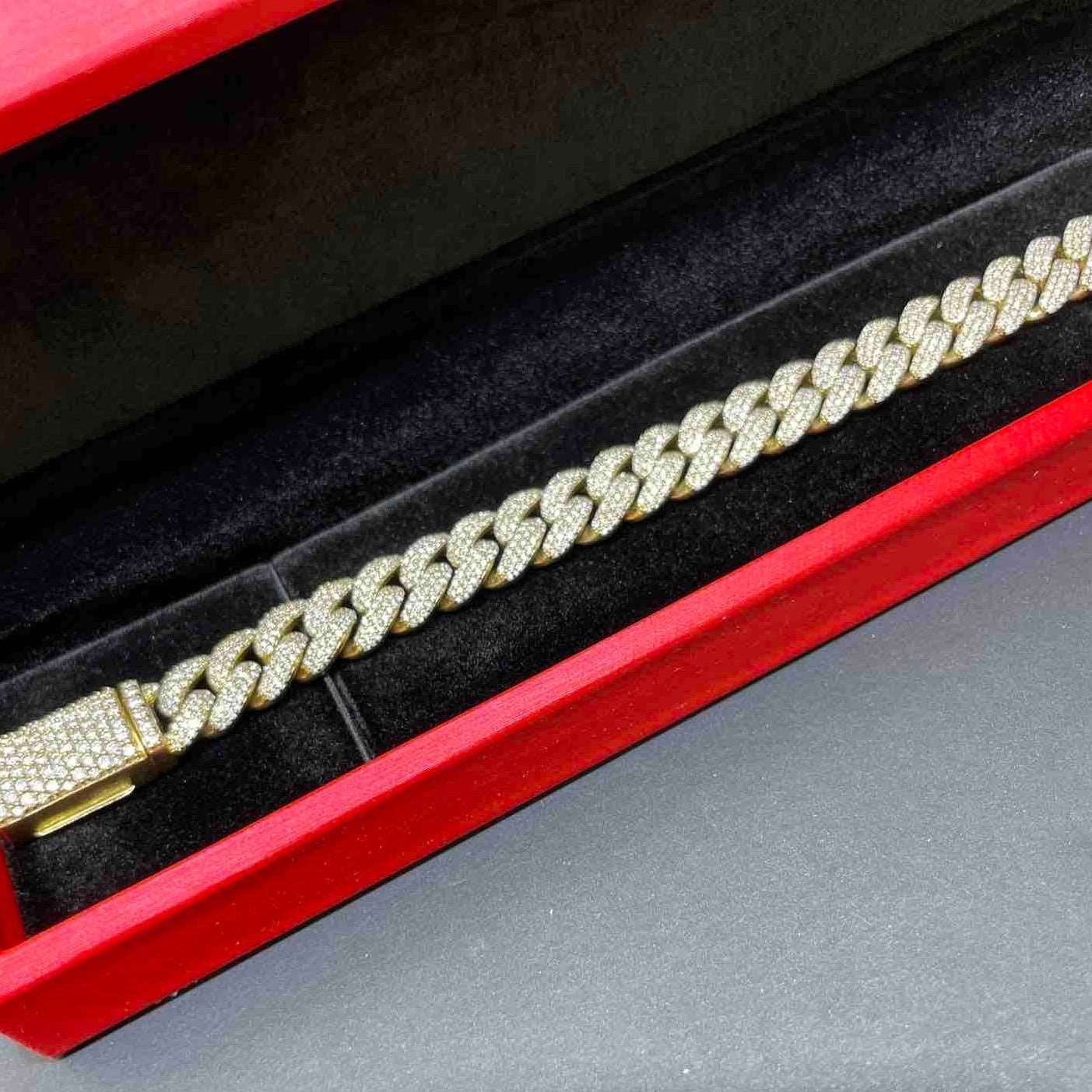 10k VVS Bust Down Cuban Bracelet Two Tone Brand New | 59 G