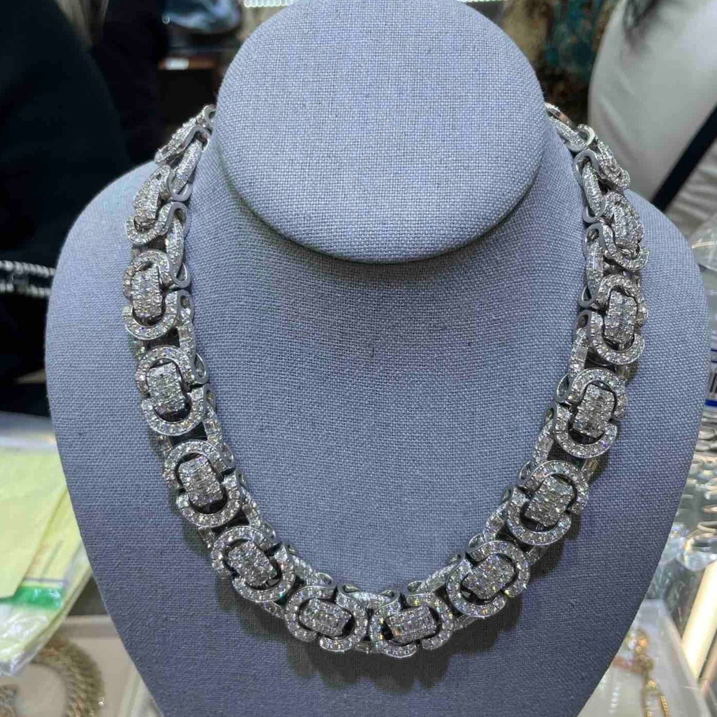 VVS1 Diamond Bust Down 14k Byzantine Chain "GUCCI MANE" (One of One Custom Made piece)