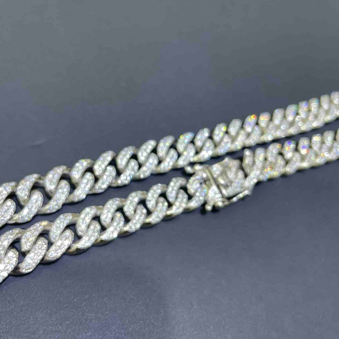 14K ICED OUT CUBAN LINK VVS1 22INCH 241 Grams