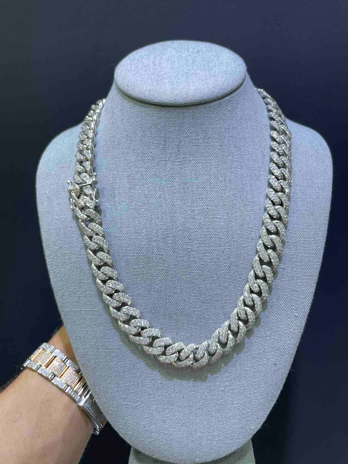 14K ICED OUT CUBAN LINK VVS1 22INCH 241 Grams