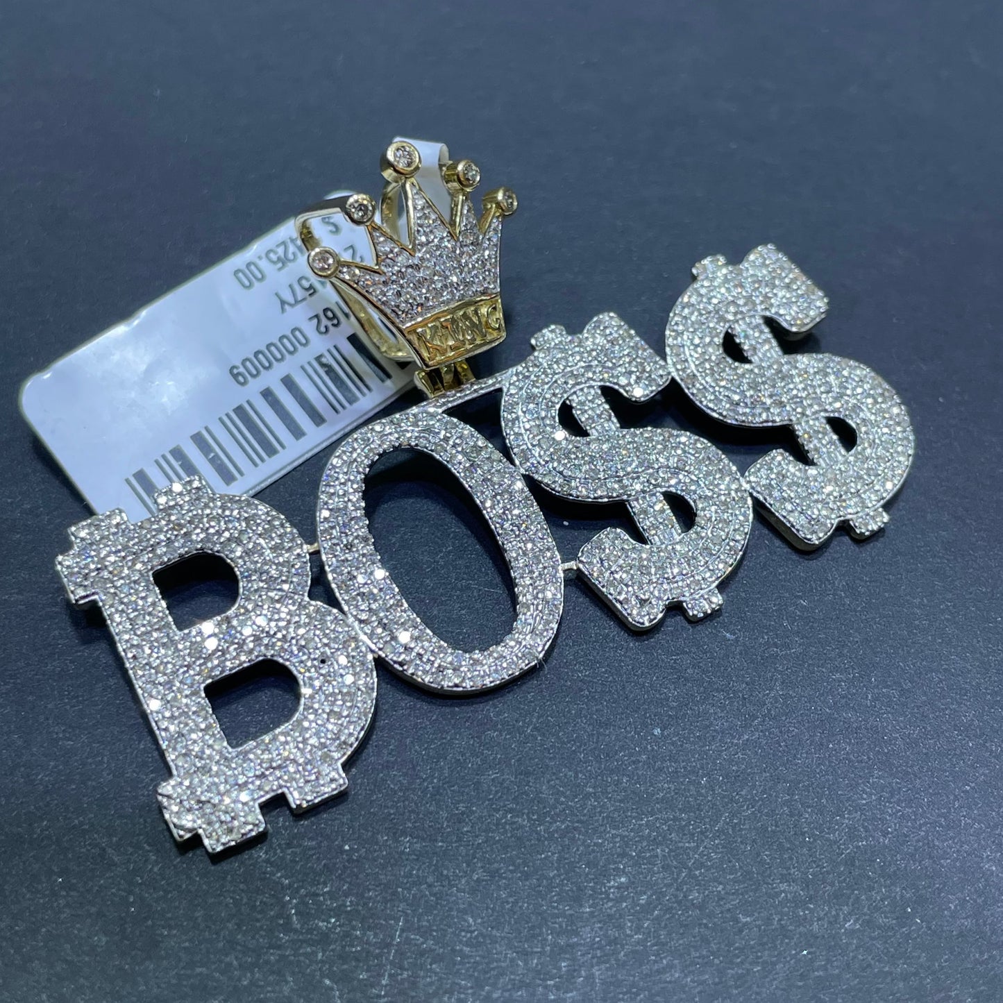 Iced Out Boss Pendant 14k Charm VS1 Natural Diamonds 2 cts