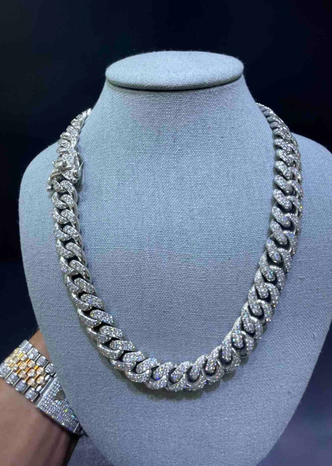 14K ICED OUT CUBAN LINK VVS1 22INCH 241 Grams
