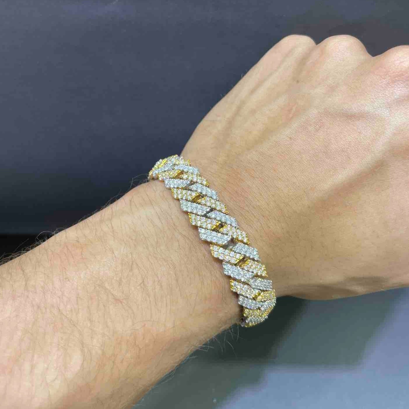 New SUPER ICED VVS1 ICED MIAMI BUST DOWN CUBAN LINK BRACELET | 15 cts
