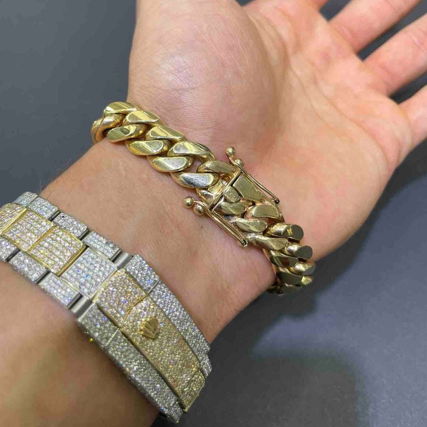 10K CUBAN BRACELET 161 Grams 17mm