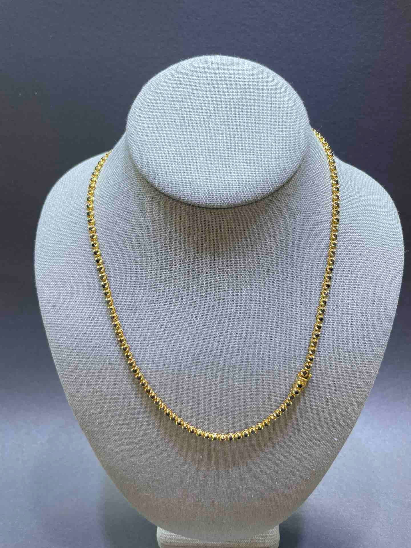 14k Black Diamond Tennis Chain | 6 cts VS1 | Yellow Gold