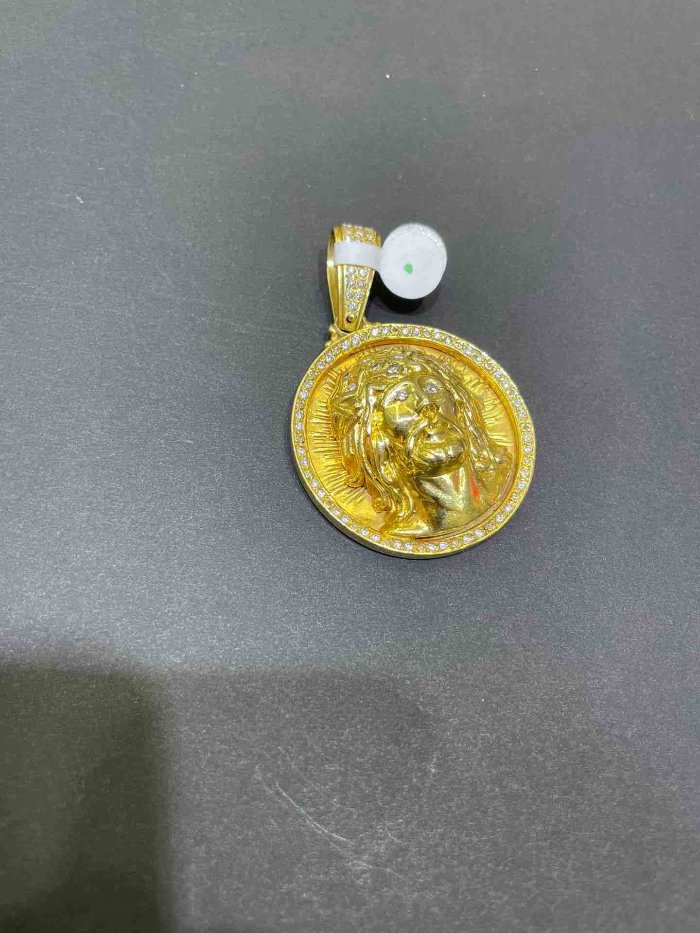 14k New ICED DIAMOND MEDUSA CHARM PENDANT