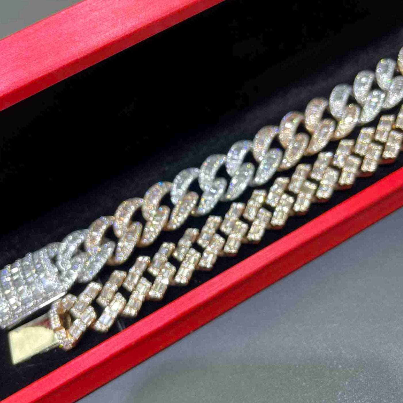 14k Bust Down Cuban Link Bracelet Baguette Diamonds | 71 Grams 14 ct