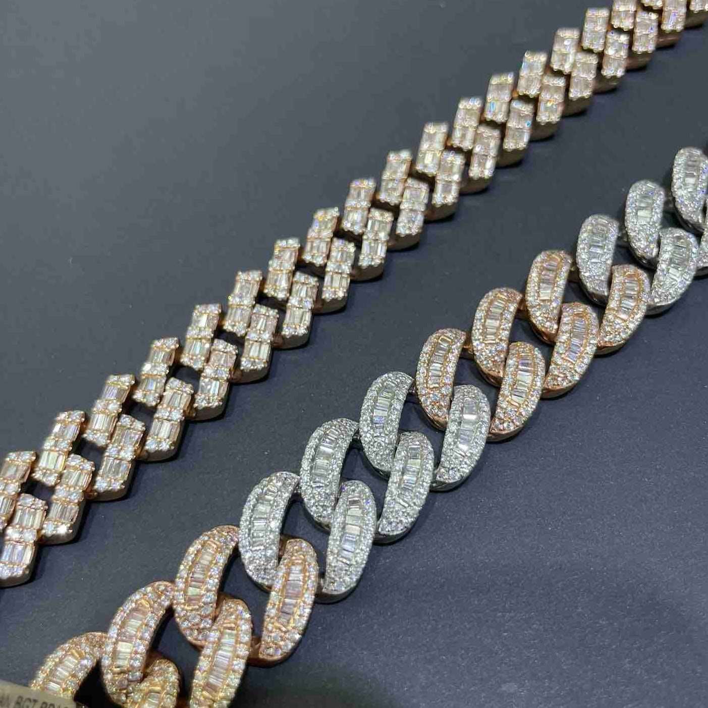 14k Bust Down Cuban Link Bracelet Baguette Diamonds | 71 Grams 14 ct