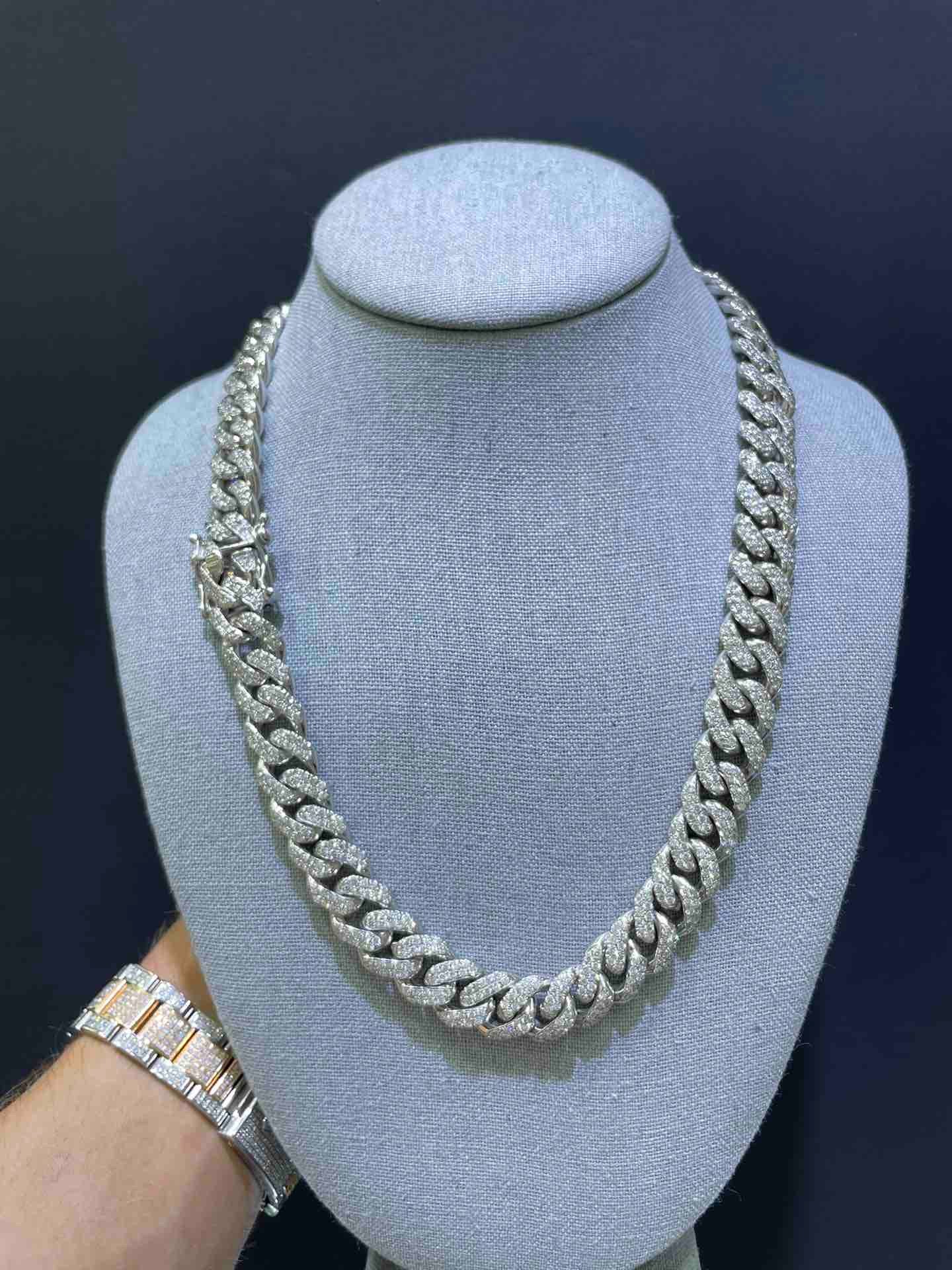14K ICED OUT CUBAN LINK VVS1 22INCH 241 Grams