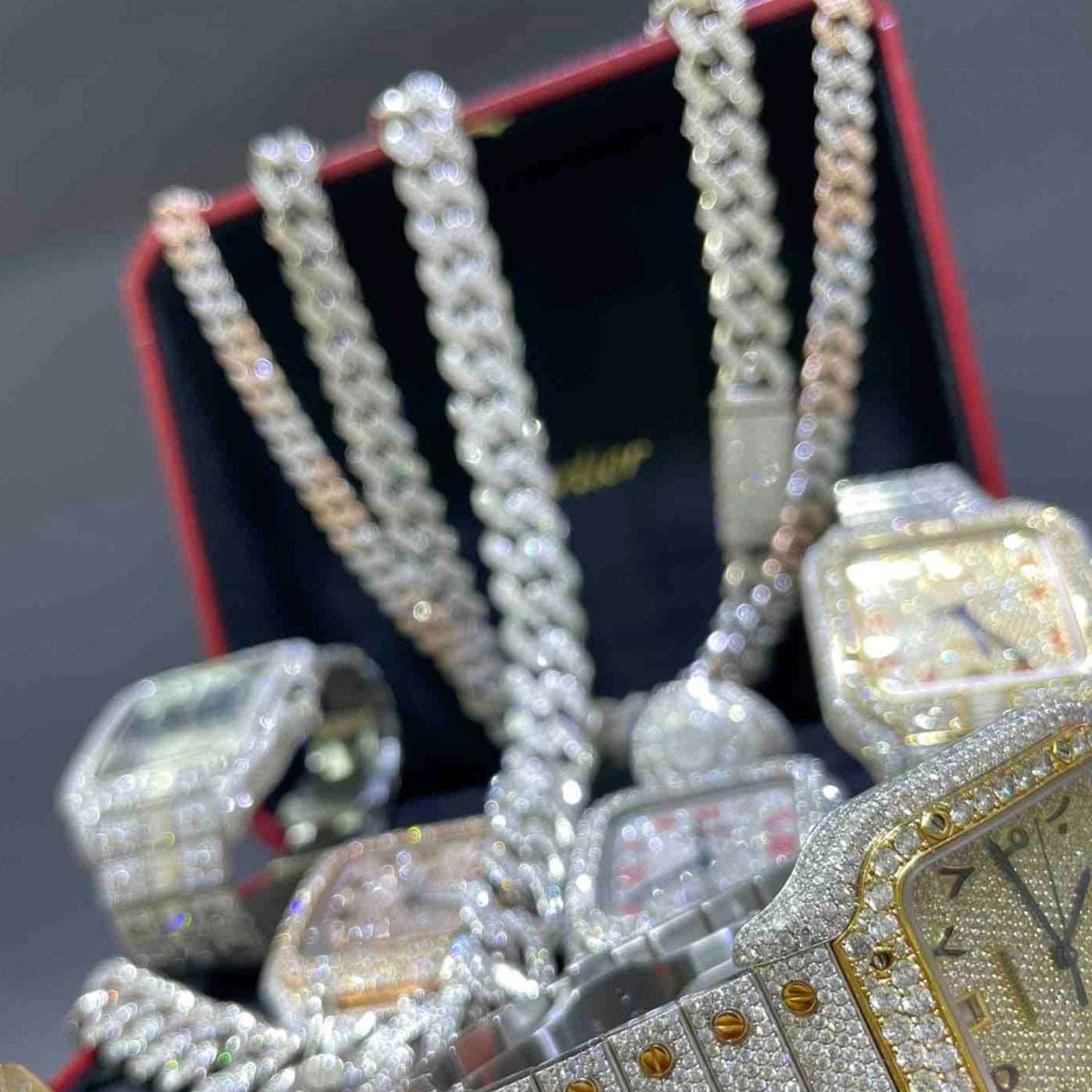 10k ICED MIAMI CUBAN LINK 24cts.t.w. VS1 Diamonds | White Gold | "Iced Bust Down" Chain