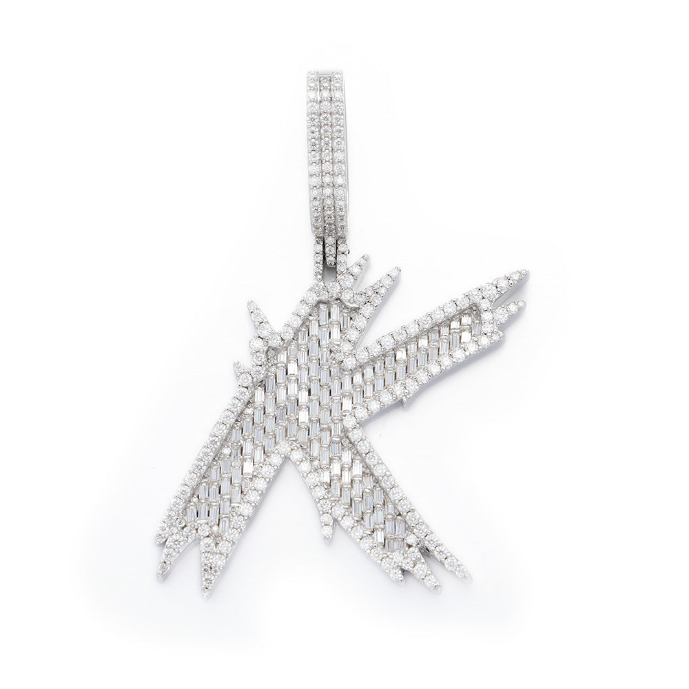 Baguette Trendy Initial Pendant