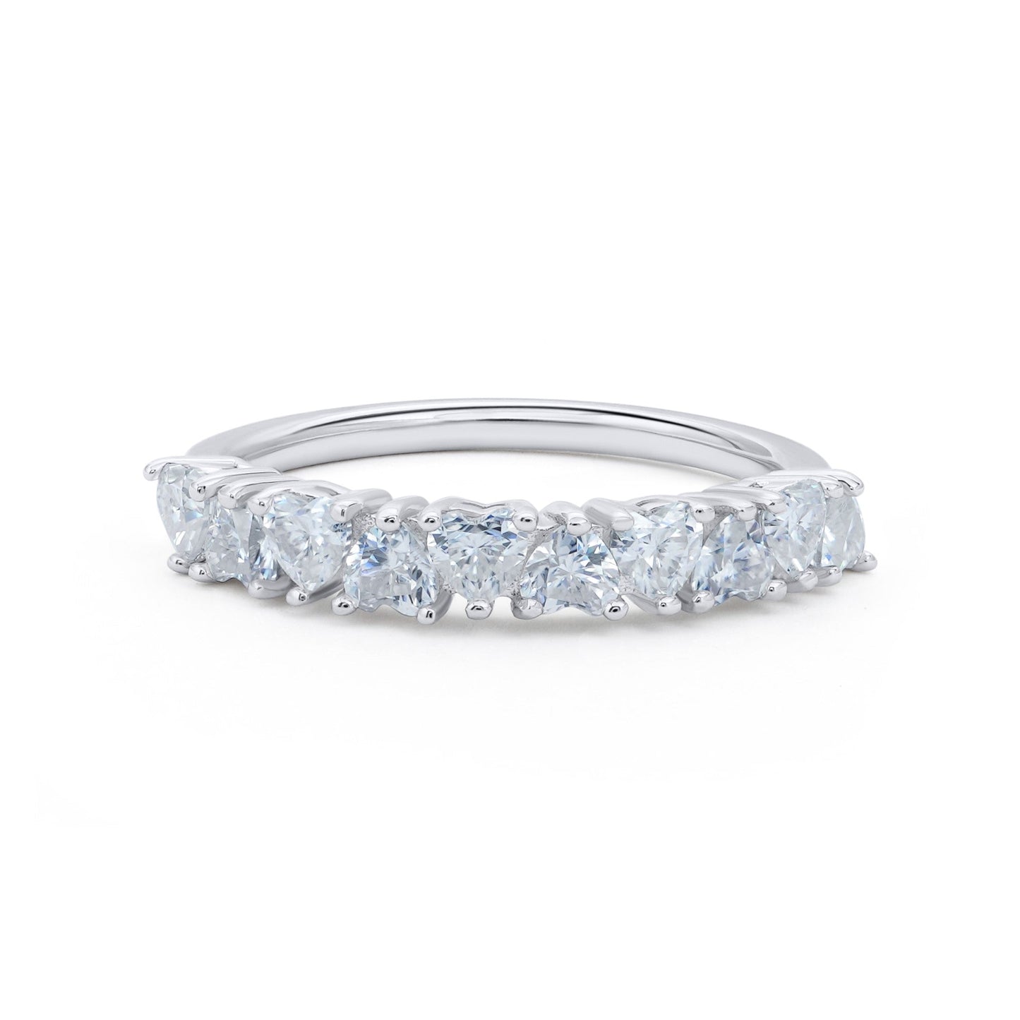 Ten Stone Heart Cut Diamond Ring